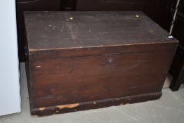 A 19th Century stained frame bedding box, with candle drawers internally, some signs of previous