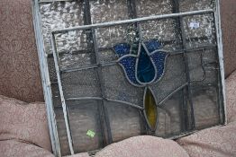 A selection of leaded and coloured glass panes