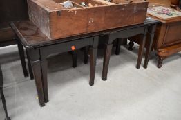 A vintage stag nest of (coffee over two occasional) tables