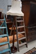 A traditional mahogany standard lamp