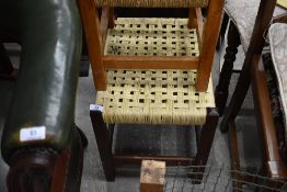 Two traditional strung stools
