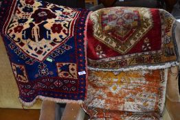 Three Persian style prayer rugs