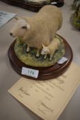 A Border Fine Arts limited edition study, Texel Ewe & Lambs, style one L37, 362/850 with