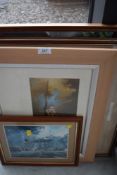 A selection of prints including Barrie Clark Sptfire