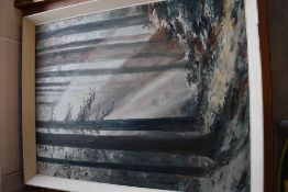 An original impressionist mixed medium of forest scene signed E Egan