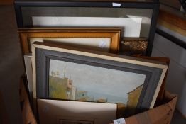 An original gilt and gesso plaster frame and similar artworks