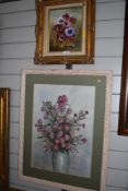 An original oil on canvas of still life flowers