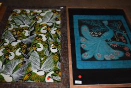 An original abstract mixed medium of exotic birds