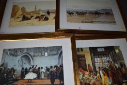 Four middle eastern prints in a Woodhouse style.