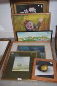 A good selection of original art works and prints including water colour pastel oil on canvas etc