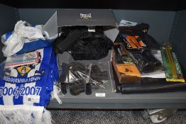 A selection of sporting items and similar.