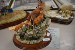 A Border Fine Arts limited edition study, Moving Home, (vixen and cubs), L101 84/1500 with