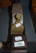 An early cabinet makers jack plane,with metal and mahogany body,having handle to front thought to be