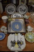 A selection of ceramics including local interest plate collection by Canterbury collection depicting