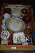 A selection of ceramics including Hornsea pottery tea pot
