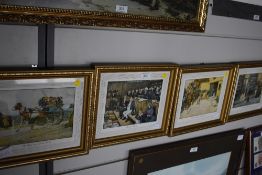 A set of Four Dickensian scene prints after Cecil Aldin.