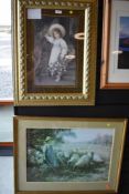Two Victorian style prints of young girls