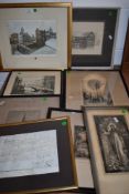 A selection of early etchings and prints including light of the world