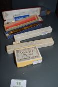 A collection of nibs, and boxed pens including Watermans in box.