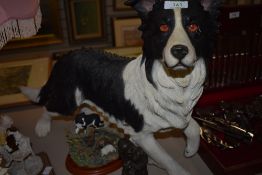 A figure of a boarder collie or sheep dog standing approx 50cm high