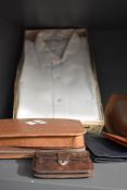 A vintage boxed Radiac dress shirt(collar size 17) wash kit, shoes brushes in case and more.