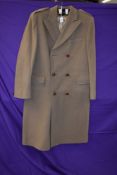 A gents vintage Timothy Coop pure new wool coat, double breasted with pockets to front and one to