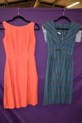 A vintage 1950s American blue checked dress having sailor collar and ILGWU label,and a pink Peter