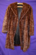 A 1930s dyed Russian Ermine coat,fully lined ,medium size.