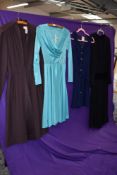 Four vintage dresses all around 60s and 70s,mixed sizes, colours and styles, including Marisa,st