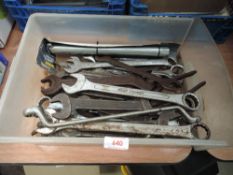 A selection of mechanics spanners metric and imperial