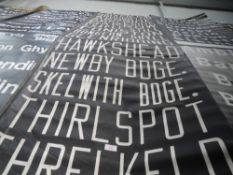 An original bus destination blind of local and lake district interest ,including Foxfield to