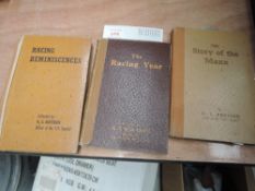 Three TT books , story of the Manx dated 1948, The racing year dated 1950 and a Racing Reminiscences