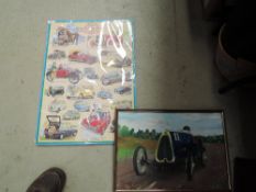 A vintage Austin Rover poster advertising 80years of Austin from the 1986 motor show and similar