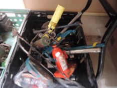 An array of car jacks,foot pumps, car lock and more.