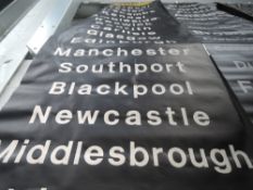 An original bus destination blind, from Liverpool to Largs!