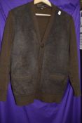 A gents vintage brown Glenhusky suede fronted cardigan,around 1960s.