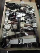 A large collection of watches, mixed styles and brands including Henleys and Zippo.
