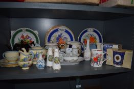 A selection of ceramics including New Hall Hanley part tea service