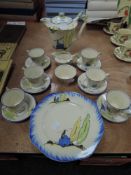 A James Kent ltd part coffee service in the Verona pattern comprising of coffee pot,plate, sugar and