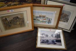 An original pastel and pencil sketch of Village St Nevin