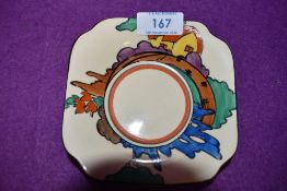 A Clarice cliff Bizarre pin dish.