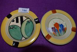 Two Clarice Cliff ash trays.