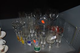 A selection of cocktail wine and spirit glasses