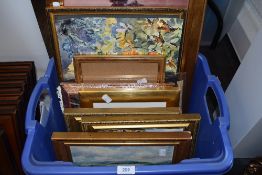 A selection of original art works and picture frames including oils and watercolour