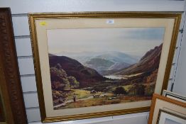 A large framed and mounted print, possibly of local interest.