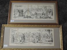 Two prints, Cruickshank, Victorian life, As It Ought to be, and Bloomers, 1852, framed and glazed