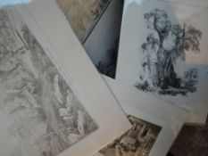 Sixteen engravings and prints, after William Green, Lakes views, inc Bowness, 11 x 16cm, and