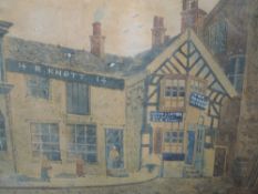 A watercolour, H McArthur, The Rovers Return, townscape, signed and dated 1873, 26 x 38cm, framed