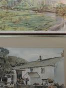 A watercolour, Norman Inston, Bank House Farm Silverdale, signed and attributed verso, framed and