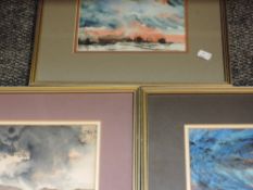 Three watercolours, Tiana Marie, Lakeland lights, signed and dated (19)82/3. 14 x 20cm and 16 x